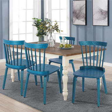 Blue painted 2024 dining chairs